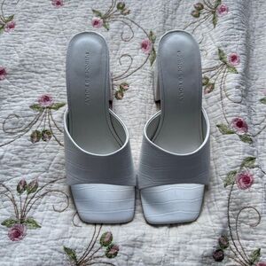 Princess Polly Women's White and Blue Sandals